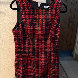 ANTONIO MELANI Red and Black Tweed Mini Dress